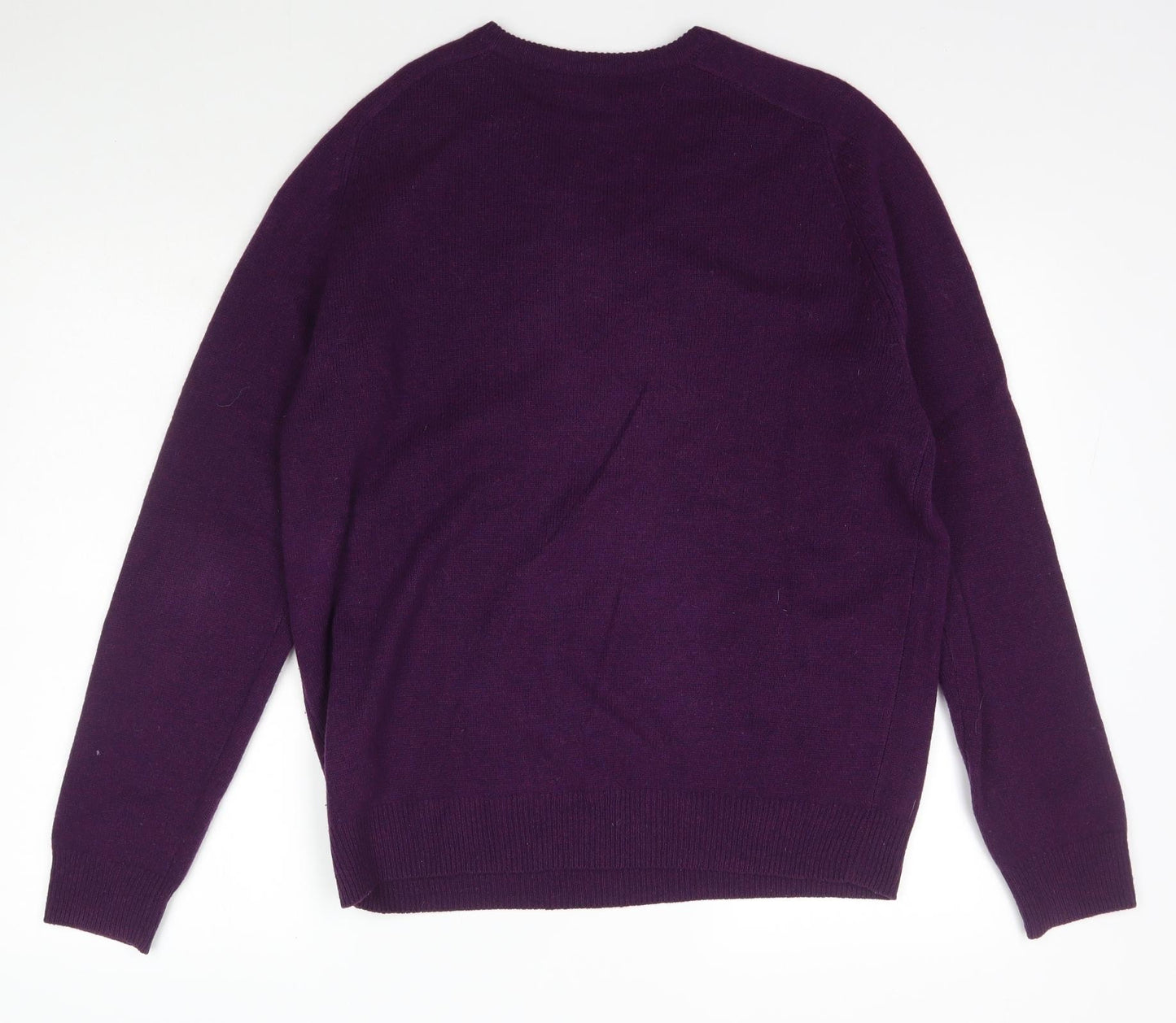 Dunnes Stores Womens Purple V-Neck  Wool Pullover Jumper Size M