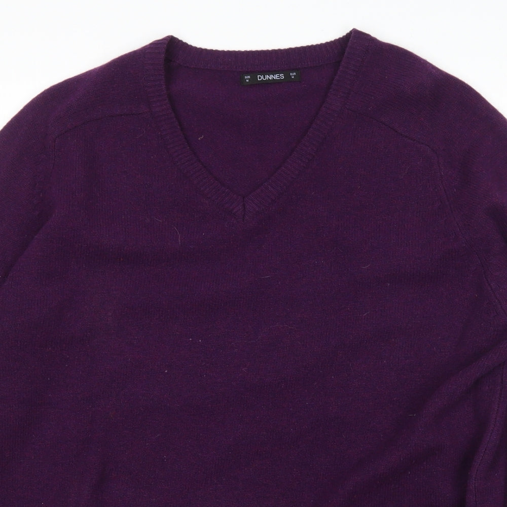 Dunnes Stores Womens Purple V-Neck  Wool Pullover Jumper Size M