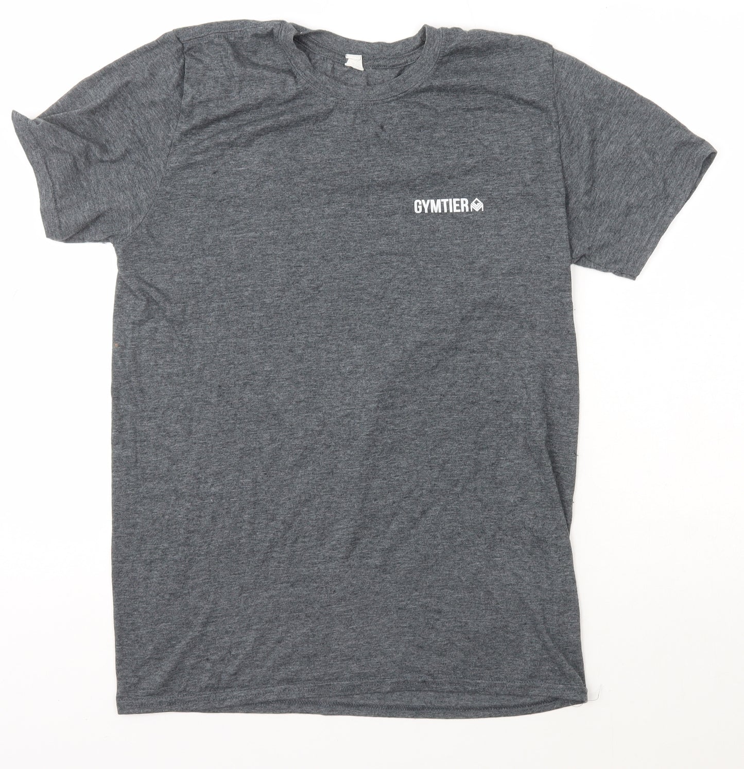 Gymter Mens Grey  Polyester  T-Shirt Size M Crew Neck