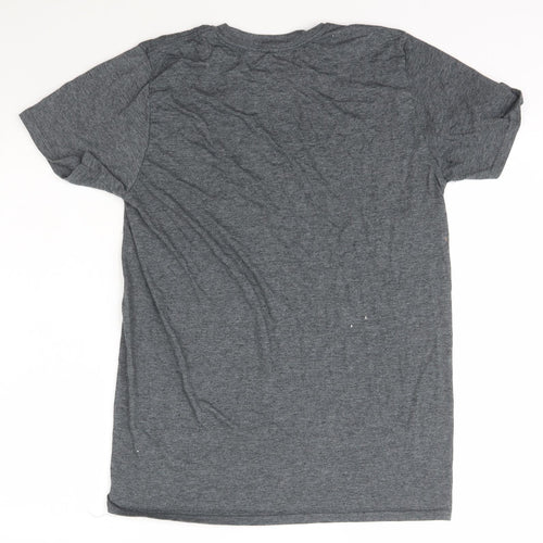 Gymter Mens Grey  Polyester  T-Shirt Size M Crew Neck
