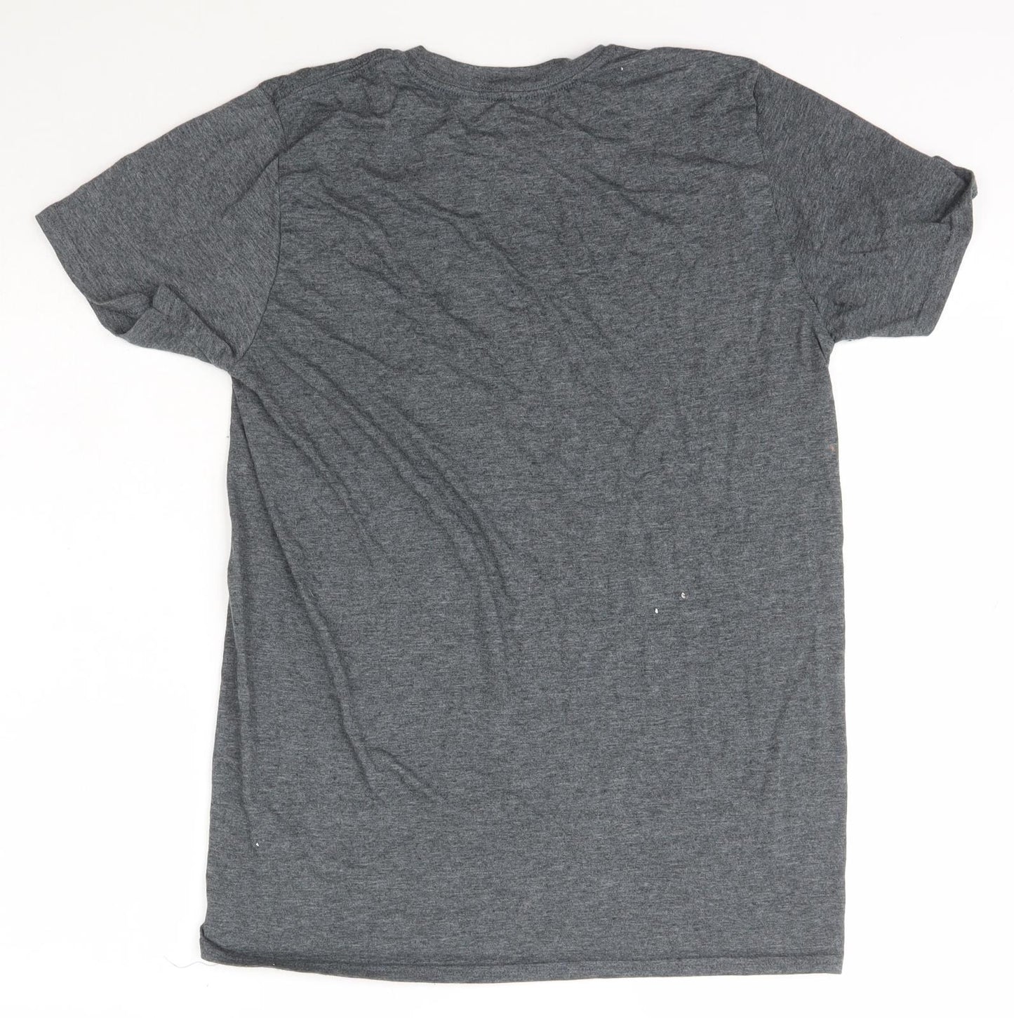 Gymter Mens Grey  Polyester  T-Shirt Size M Crew Neck