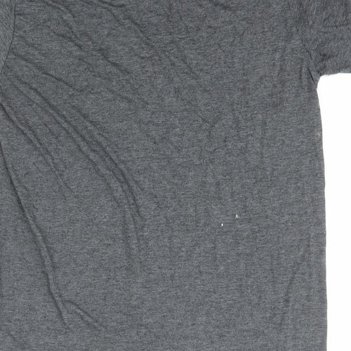 Gymter Mens Grey  Polyester  T-Shirt Size M Crew Neck