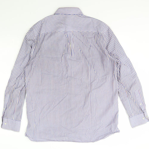 Howick Tailored Mens Multicoloured Striped Cotton  Button-Up Size 15.5 Collared Button