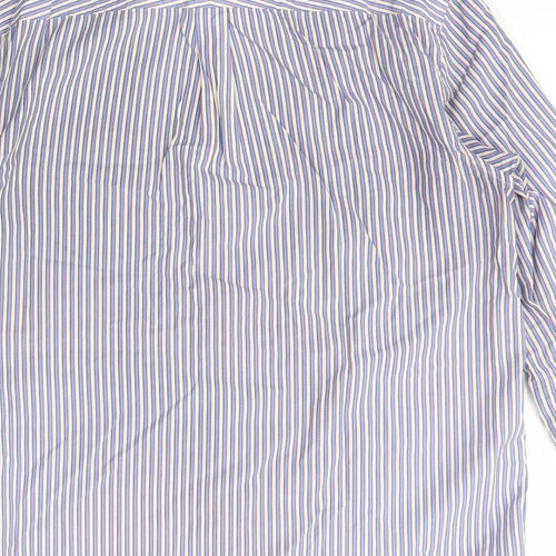 Howick Tailored Mens Multicoloured Striped Cotton  Button-Up Size 15.5 Collared Button