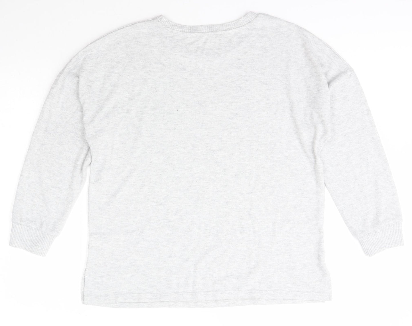 Primark Womens Grey Scoop Neck  Polyester Pullover Jumper Size L