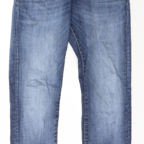 JACK & JONES Mens Blue  Cotton Skinny Jeans Size 34 L29 in Slim Button