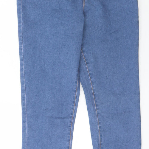 Denim & Co. Womens Blue  Cotton Jegging Jeans Size 12 L25 in Slim Button