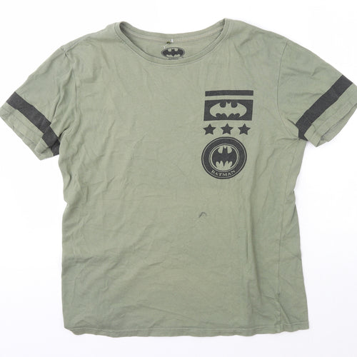 Batman Mens Green  Cotton  T-Shirt Size M