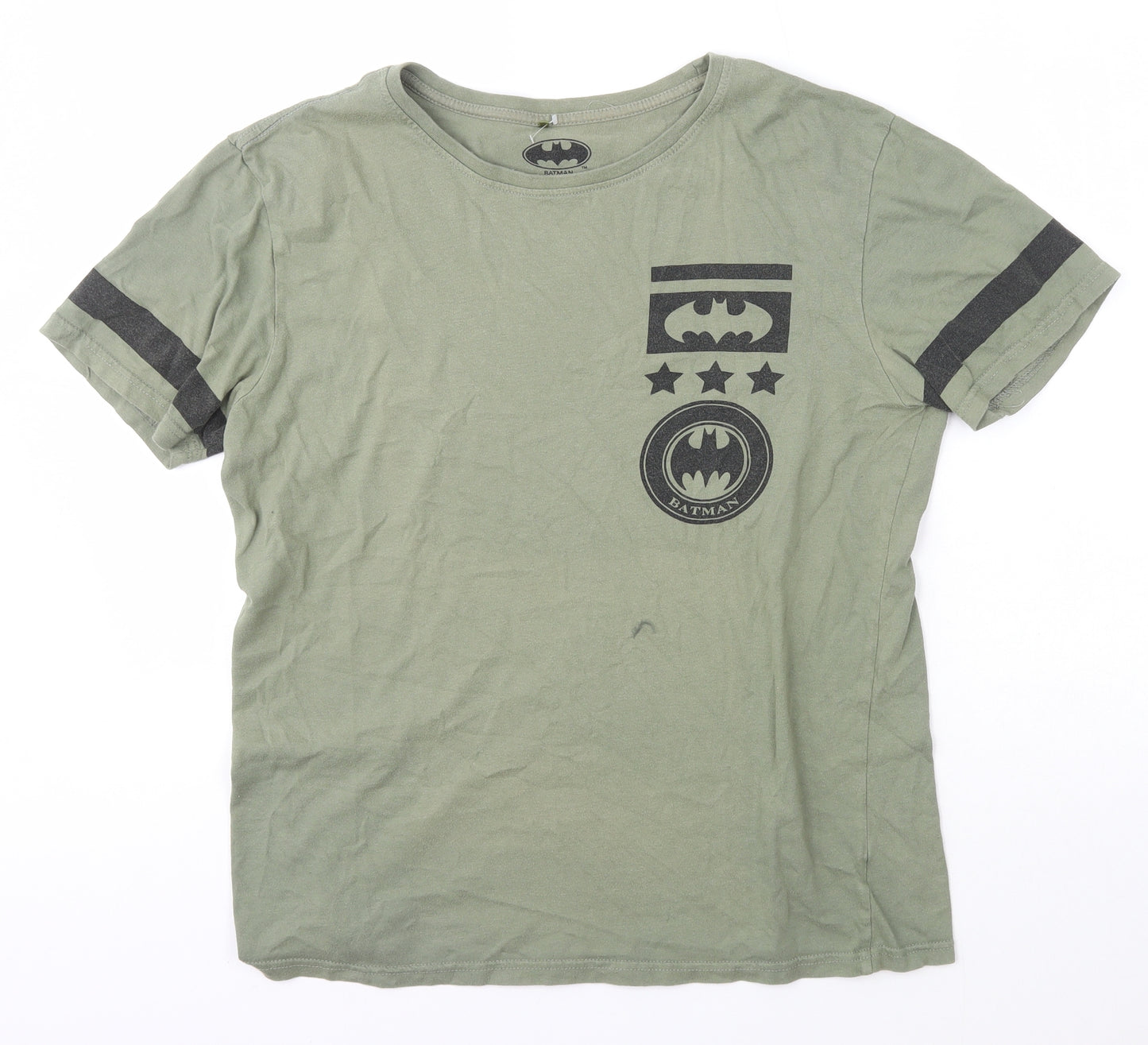 Batman Mens Green  Cotton  T-Shirt Size M