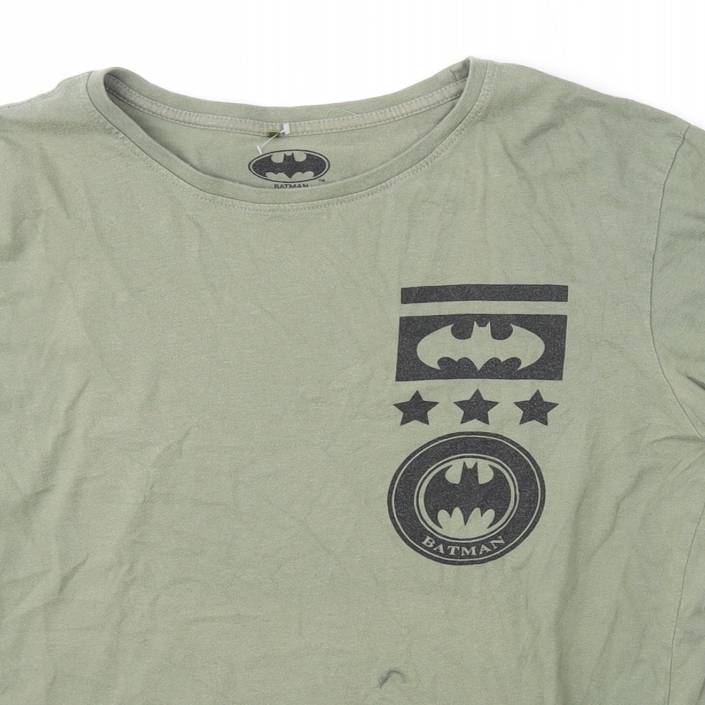 Batman Mens Green  Cotton  T-Shirt Size M