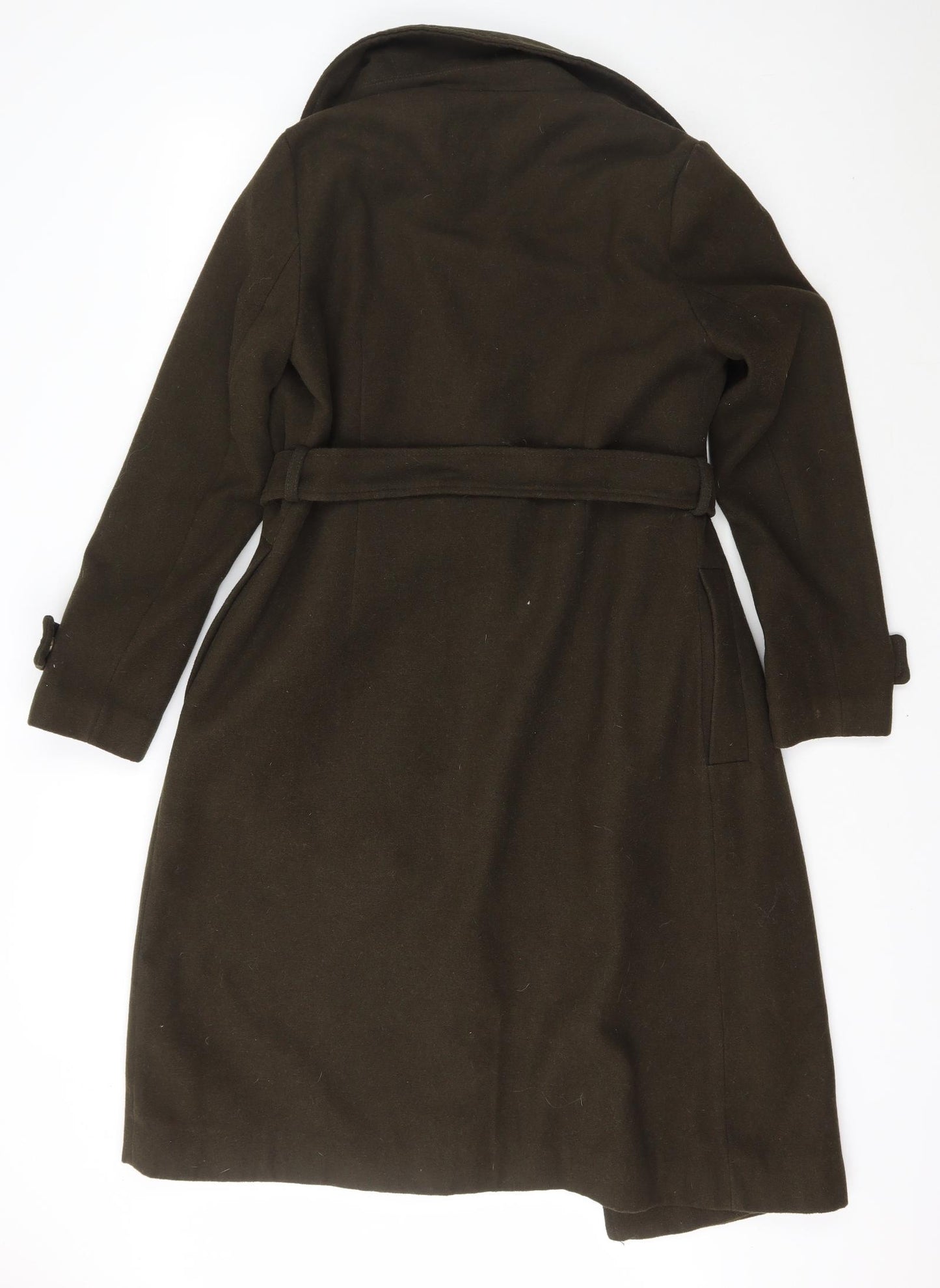 New Look Womens Green   Overcoat Coat Size 12  Tie