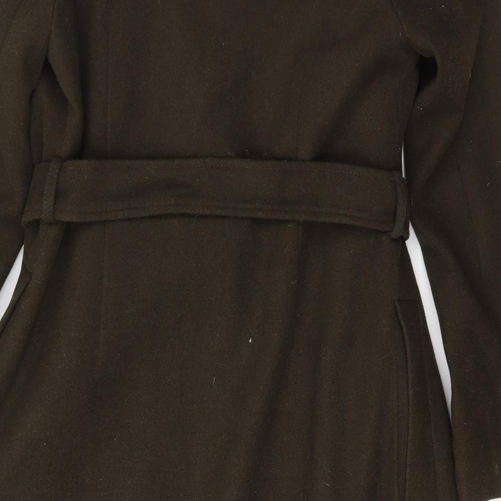 New Look Womens Green   Overcoat Coat Size 12  Tie