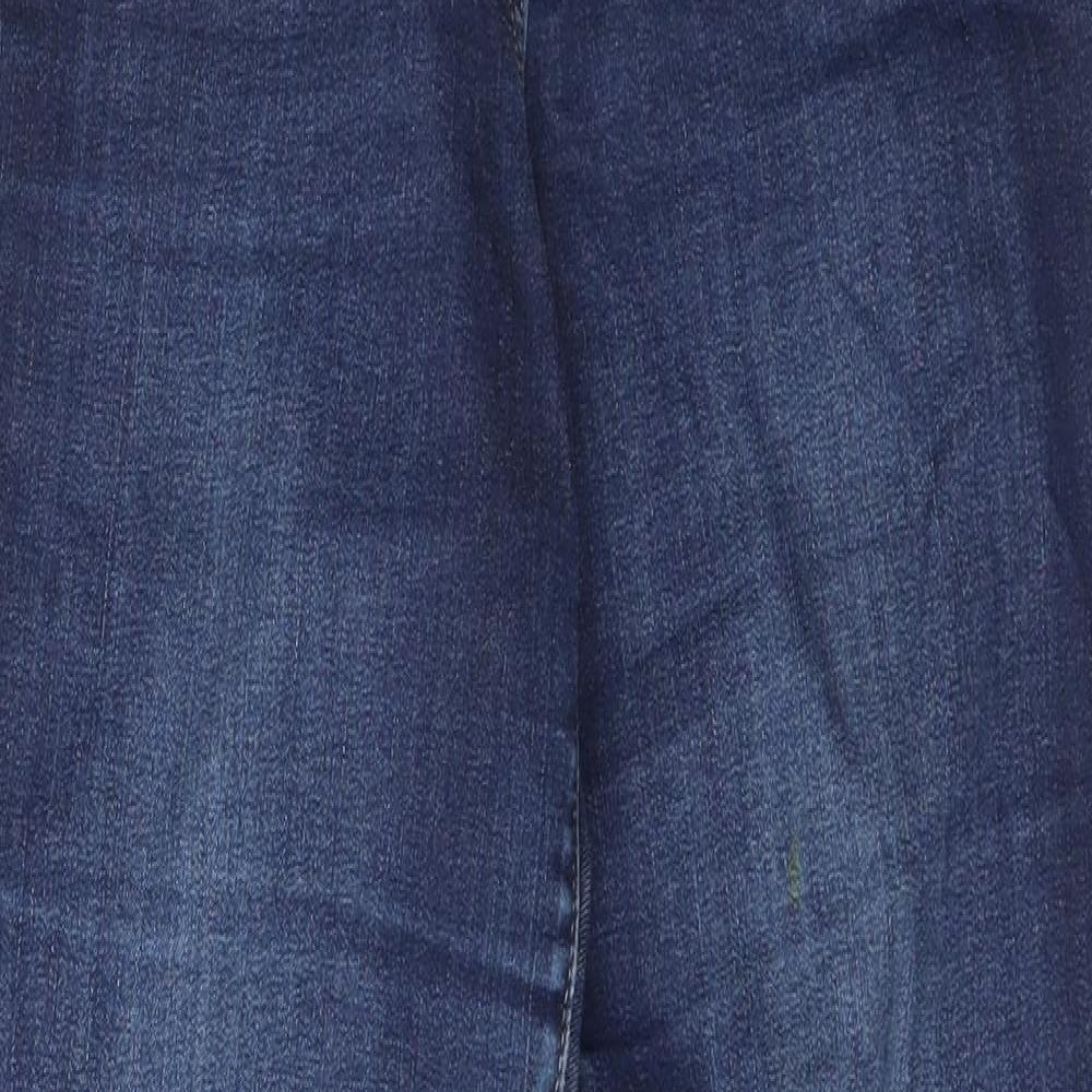 NEXT Womens Black  Cotton Straight Jeans Size 14 L29 in Regular Zip