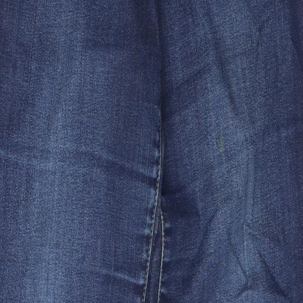 NEXT Womens Black  Cotton Straight Jeans Size 14 L29 in Regular Zip