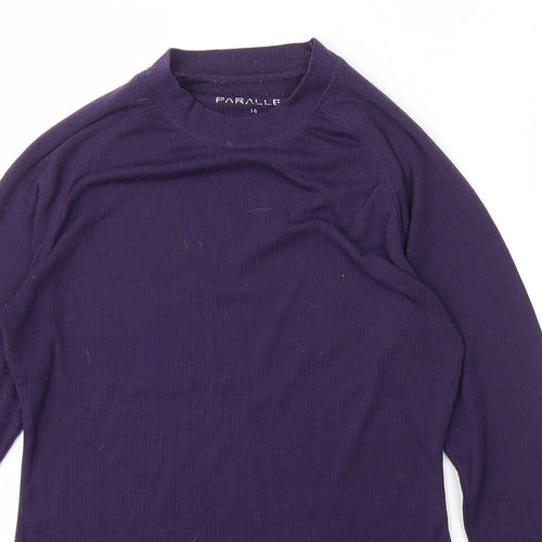 Parallel Womens Purple Mock Neck  Polyester Pullover Jumper Size 14