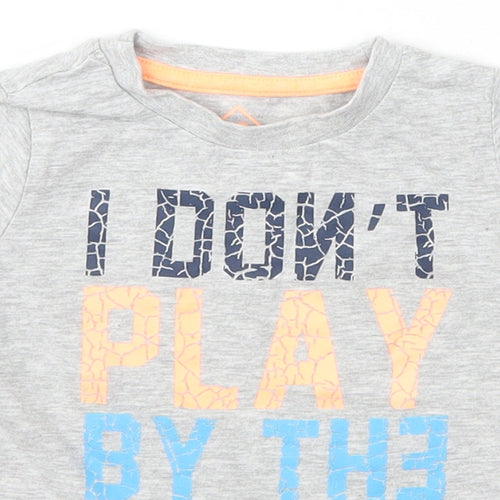 Mothercare Baby Grey  Cotton Basic T-Shirt Size 9-12 Months Crew Neck Pullover