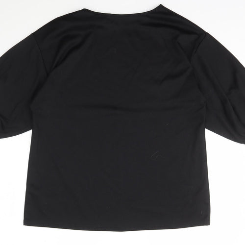 Papaya Womens Black Scoop Neck  Polyester Pullover Jumper Size 14