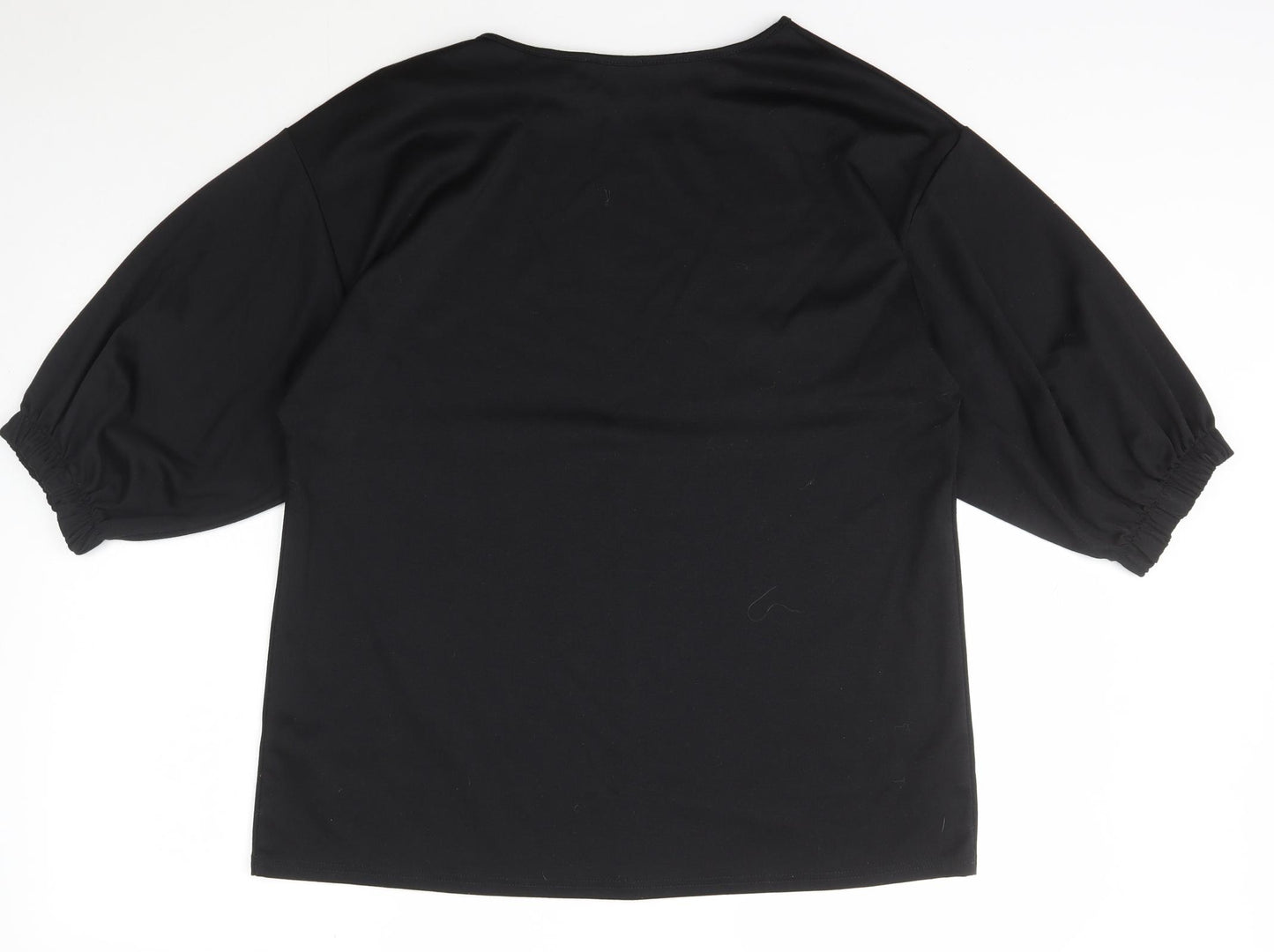 Papaya Womens Black Scoop Neck  Polyester Pullover Jumper Size 14