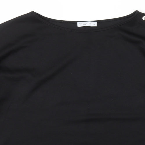 Papaya Womens Black Scoop Neck  Polyester Pullover Jumper Size 14