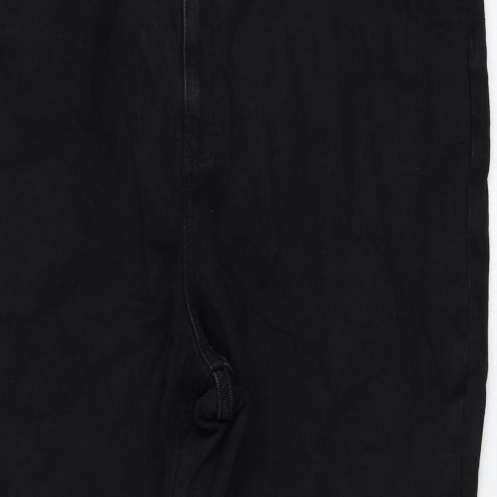 F&F Womens Black  Cotton Straight Jeans Size 18 L27 in Regular Zip