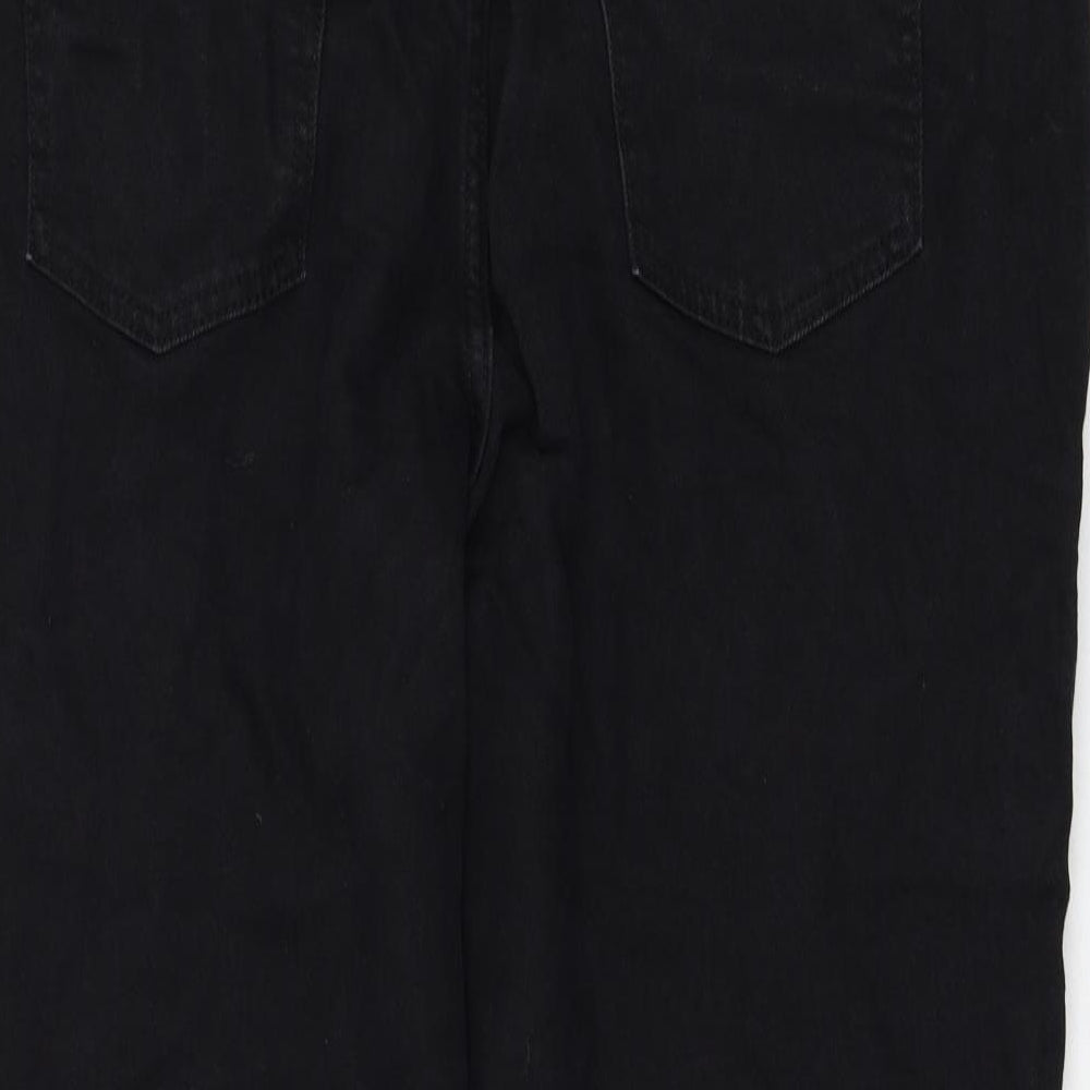 F&F Womens Black  Cotton Straight Jeans Size 18 L27 in Regular Zip