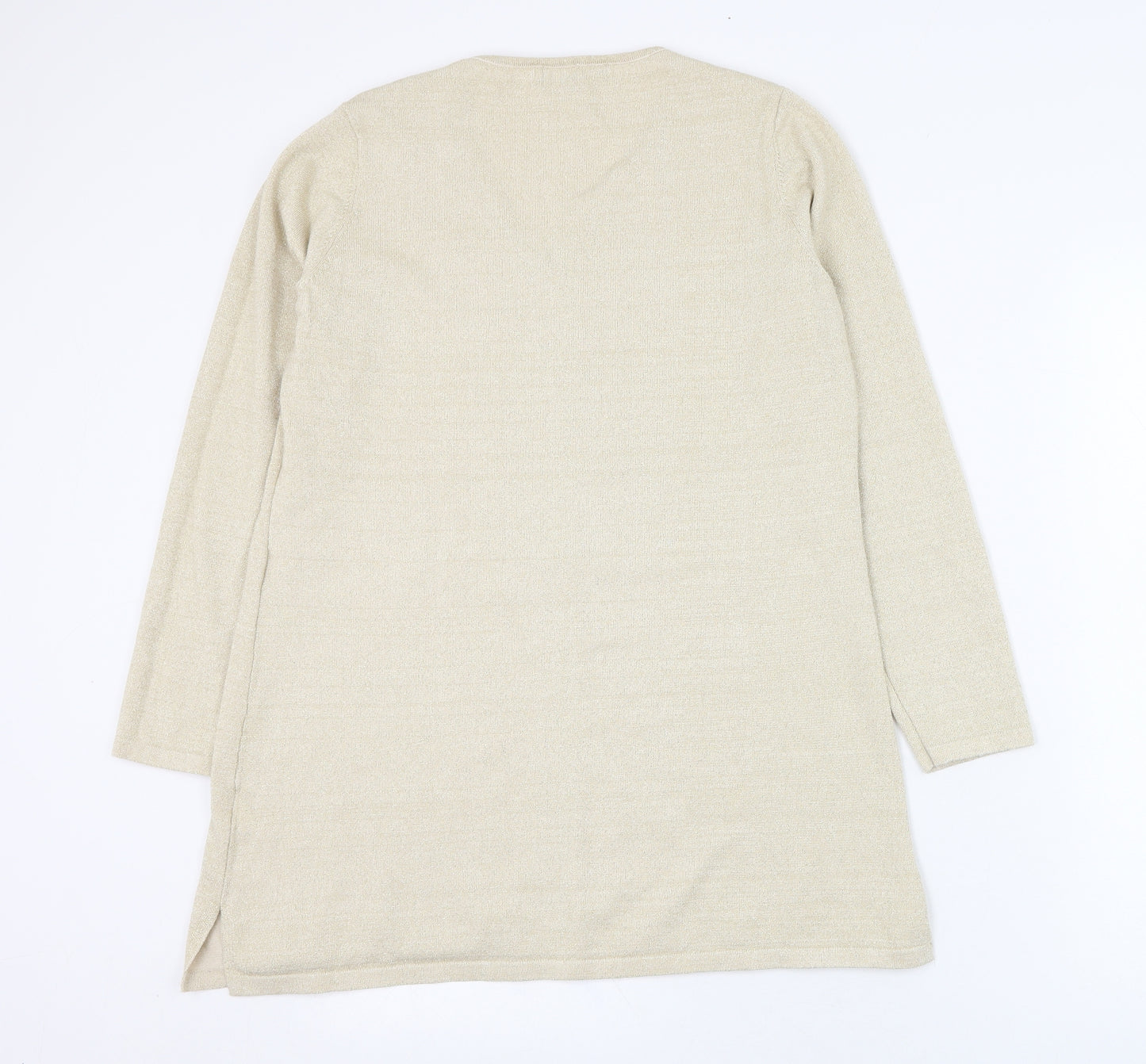 Michele Hope Womens Gold V-Neck  Viscose  Jumper Size 14