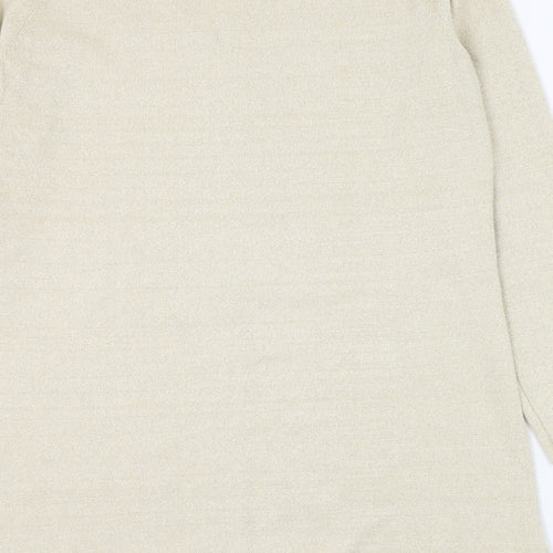 Michele Hope Womens Gold V-Neck  Viscose  Jumper Size 14