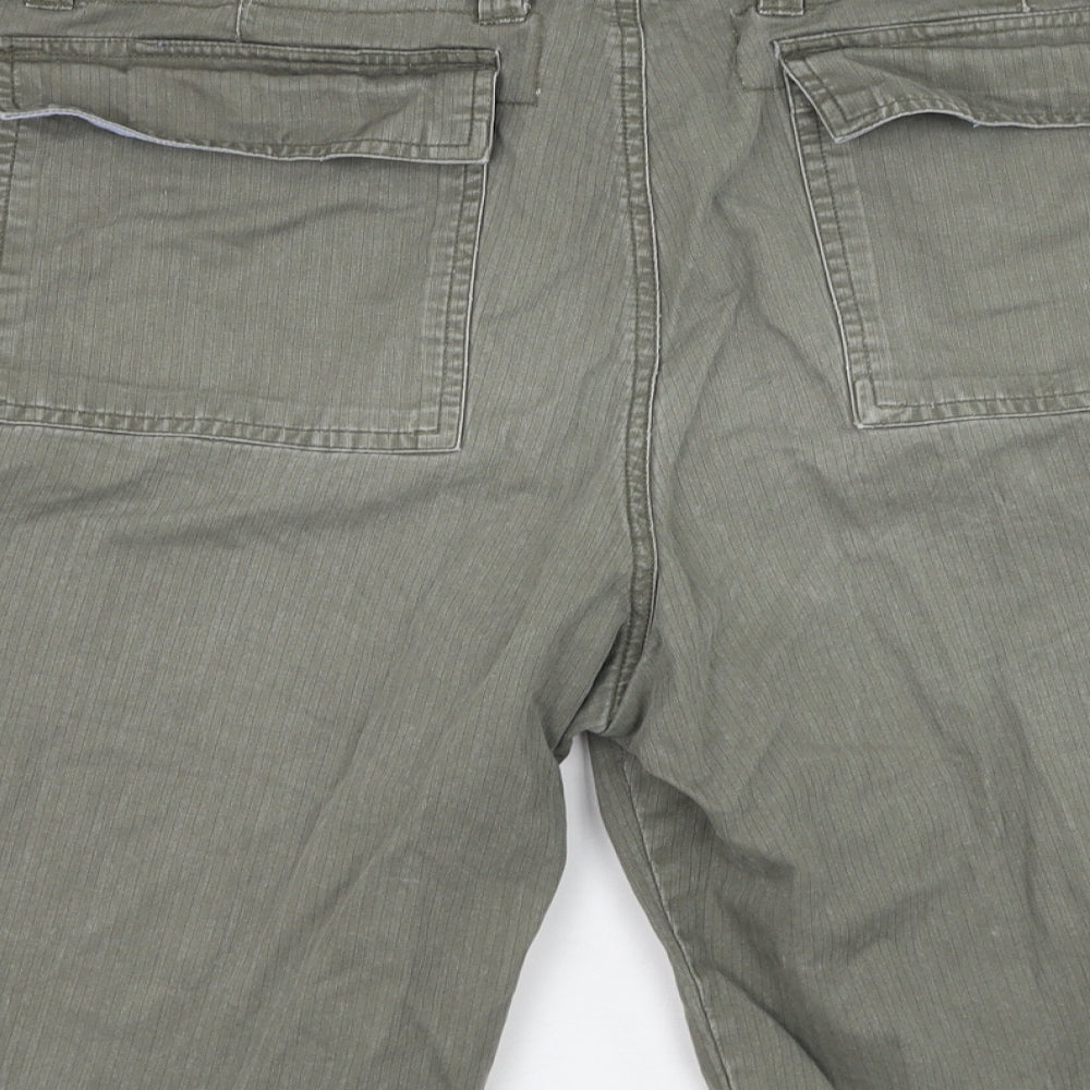 Part Two Mens Green  Cotton Cargo Shorts Size 36 in L11 in Regular Zip