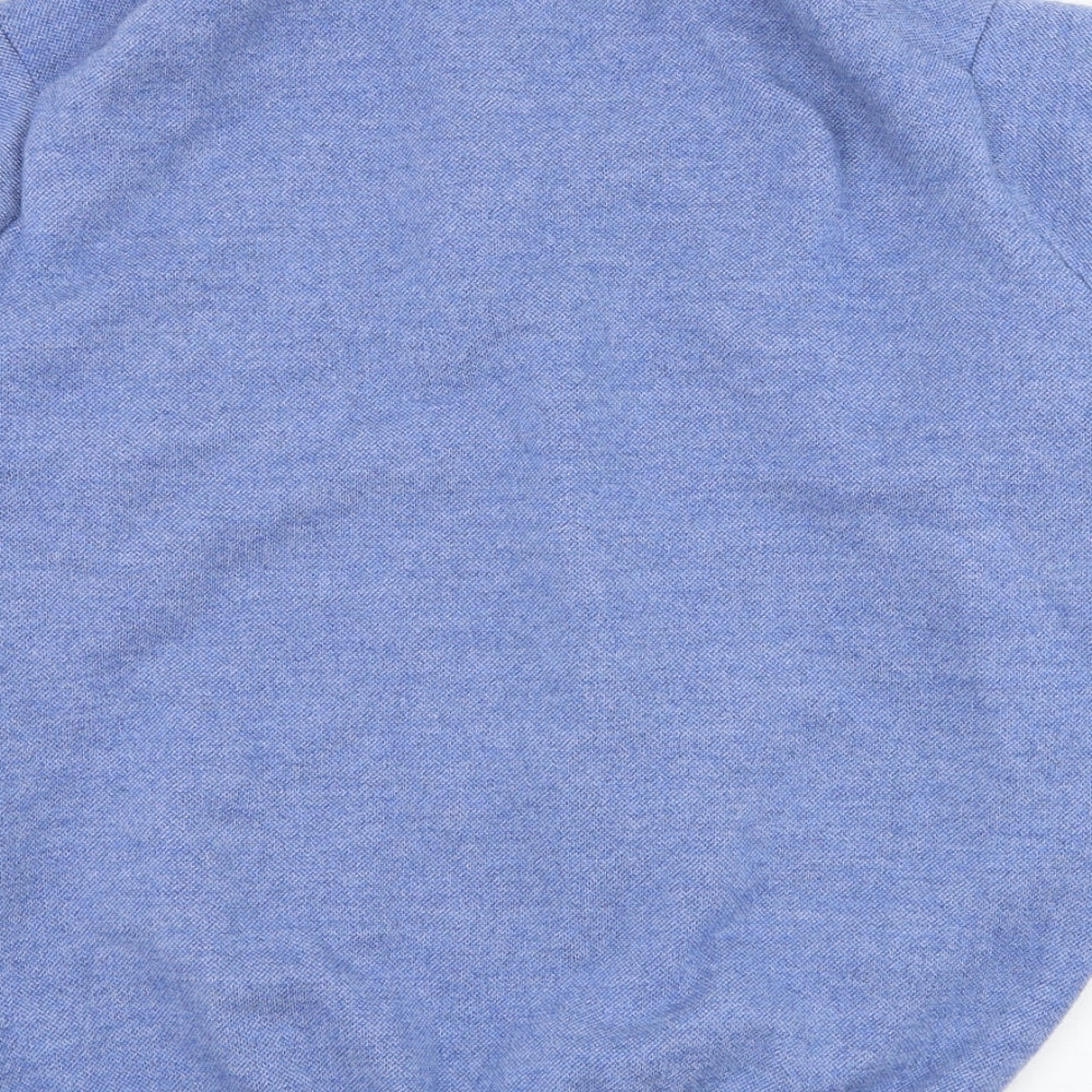 Peter Millar Mens Blue Mock Neck  Wool Henley Jumper Size XL