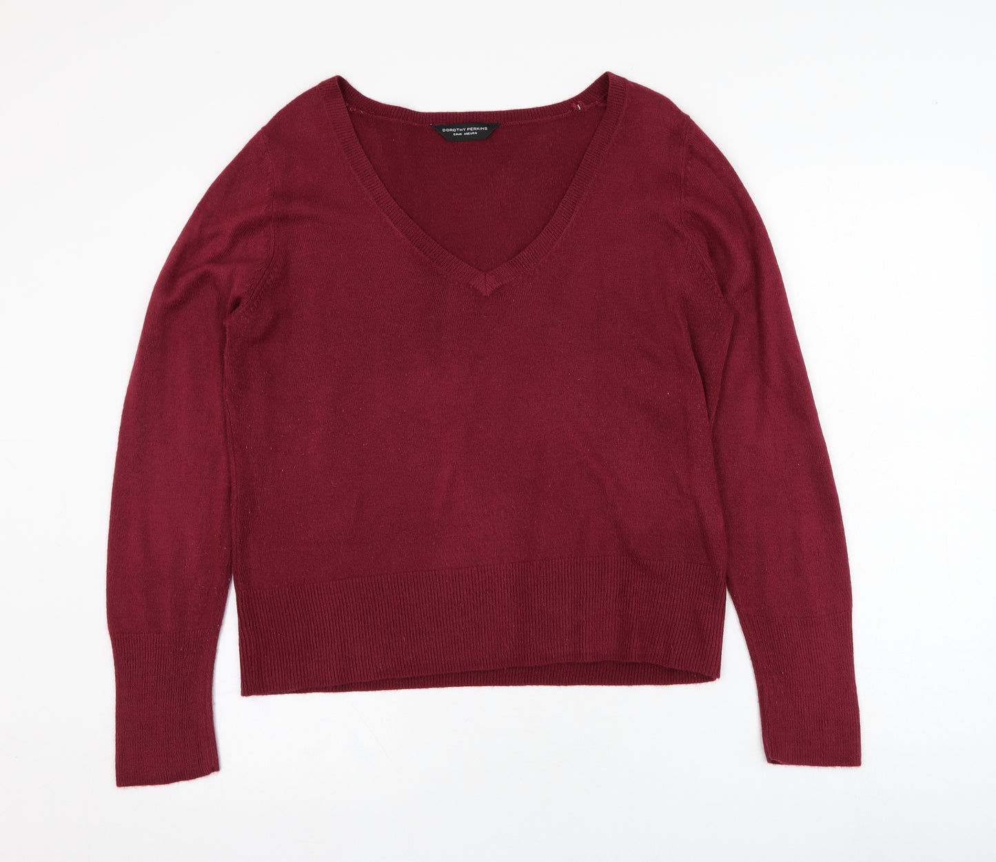 Dorothy Perkins Womens Purple V-Neck  Acrylic Pullover Jumper Size 20