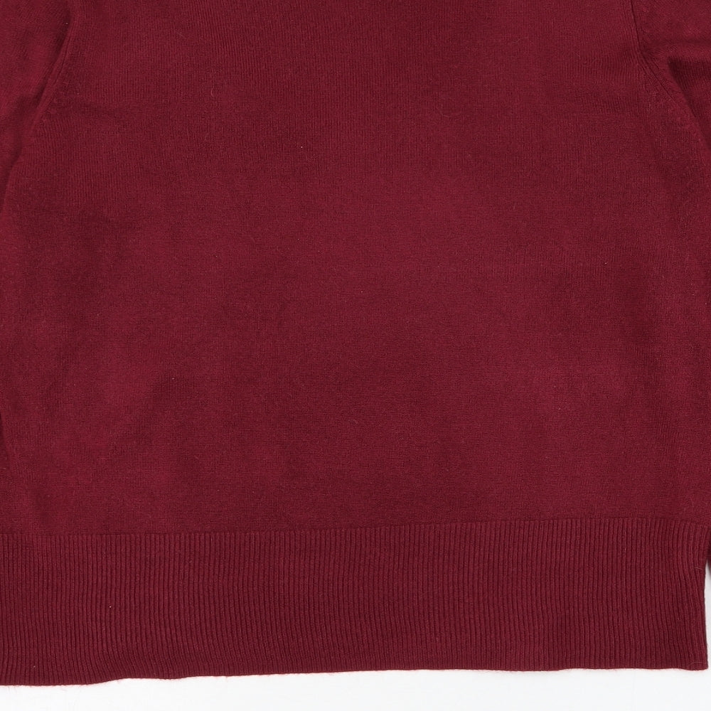 Dorothy Perkins Womens Purple V-Neck  Acrylic Pullover Jumper Size 20