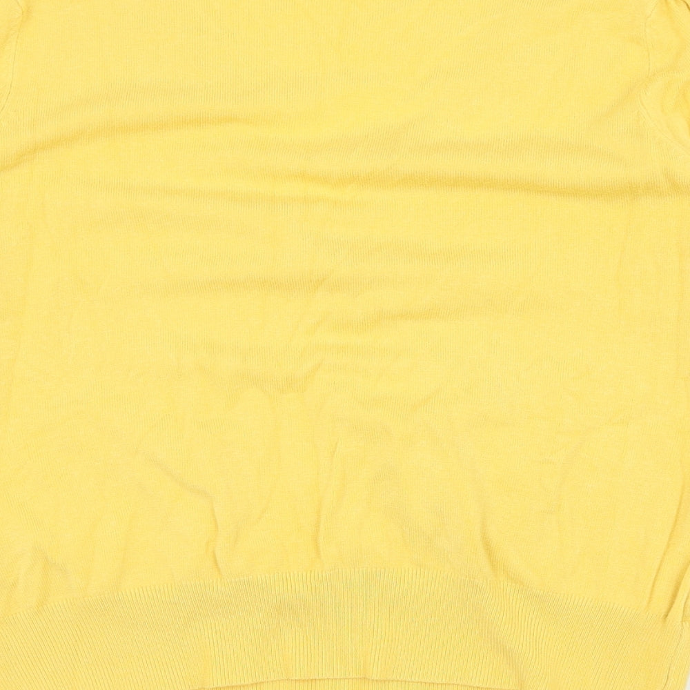 Dorothy Perkins Womens Yellow V-Neck  Viscose Pullover Jumper Size 18