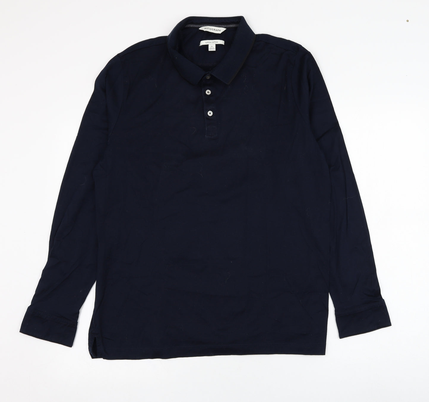 Marks and Spencer Mens Blue  Cotton  Polo Size XL Collared Pullover