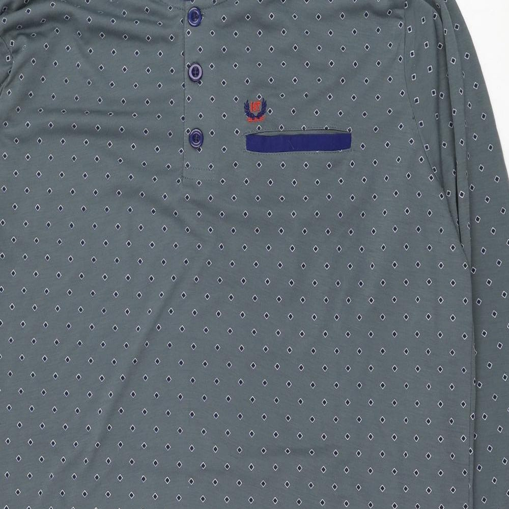 Preworn Mens Grey Geometric Cotton  Nightshirt Size XL  Pullover