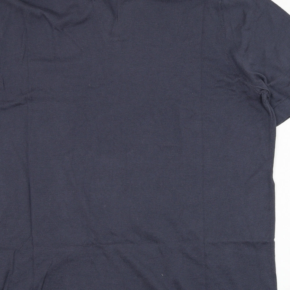 H&M Mens Grey  Cotton  T-Shirt Size XL Collared