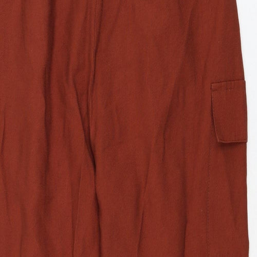 ASOS Womens Brown  Viscose Cropped Trousers Size 8 L23 in Regular Zip