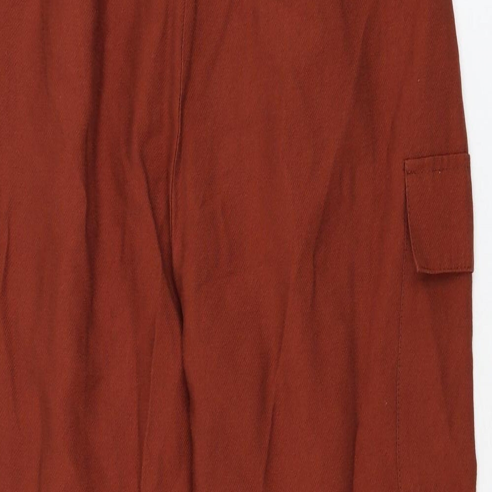 ASOS Womens Brown  Viscose Cropped Trousers Size 8 L23 in Regular Zip