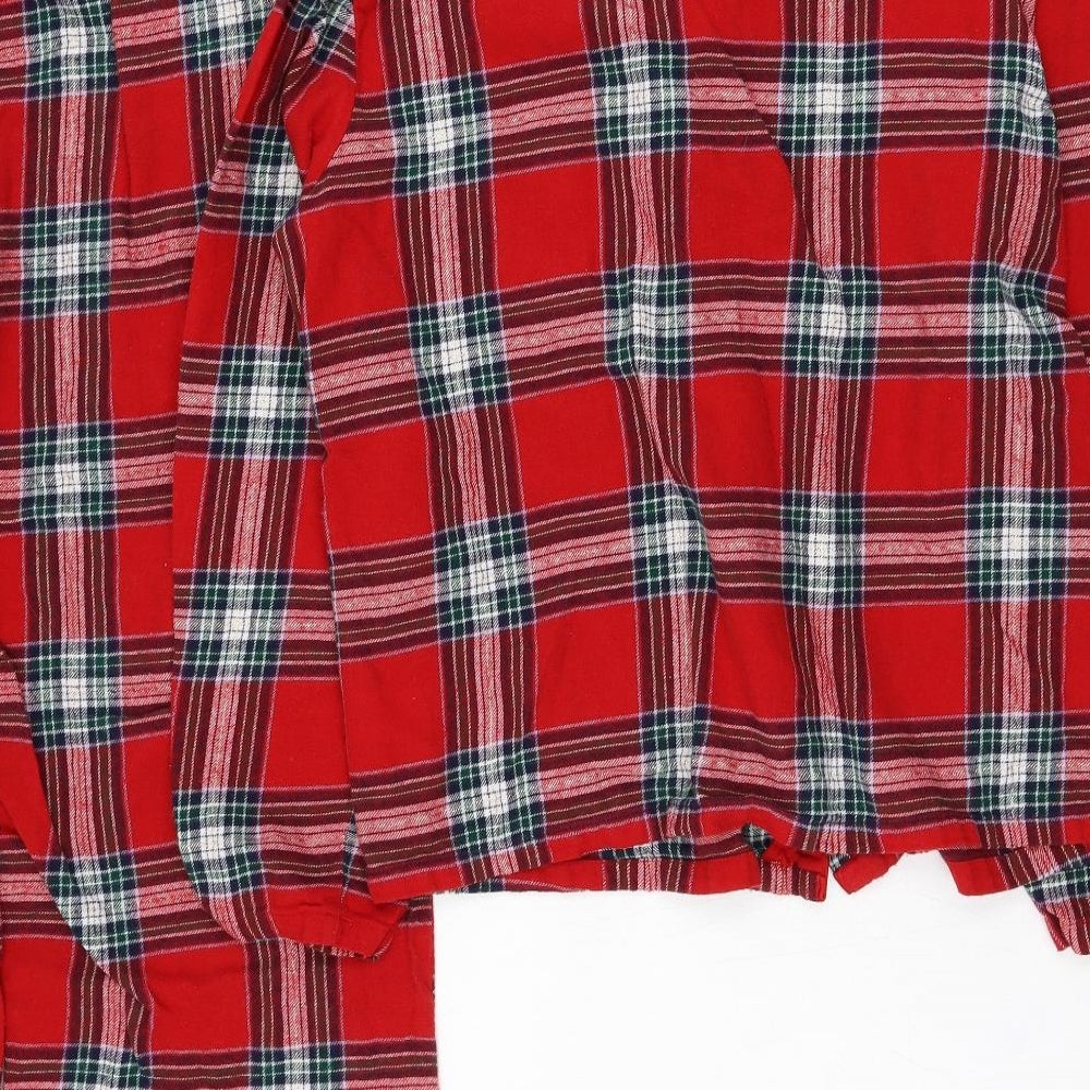 F&F Womens Red Check Cotton Top Pyjama Set Size 8  Button