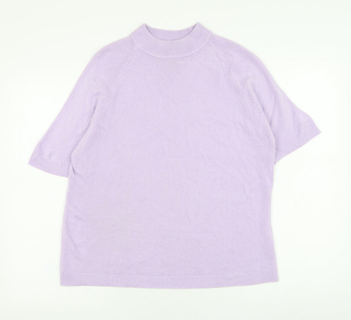 Berkertex Womens Purple Round Neck  Acrylic Pullover Jumper Size 20