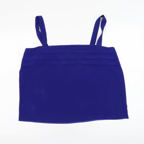 Vogue Womens Blue  Polyester Basic Tank Size 20 Square Neck