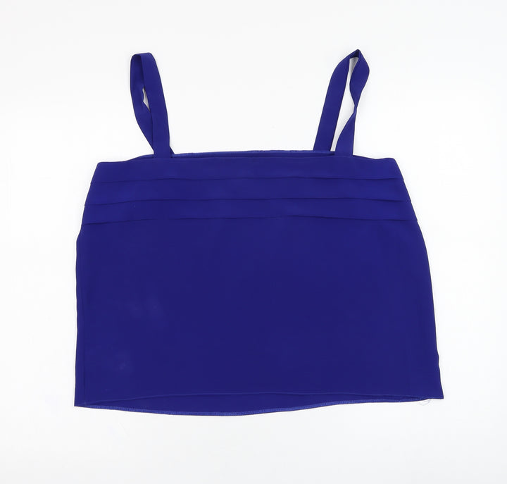 Vogue Womens Blue  Polyester Basic Tank Size 20 Square Neck