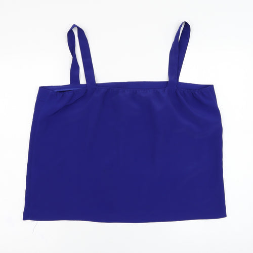 Vogue Womens Blue  Polyester Basic Tank Size 20 Square Neck