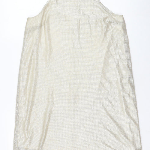 Atmosphere Womens Gold  Polyester Basic Tank Size 10 Round Neck