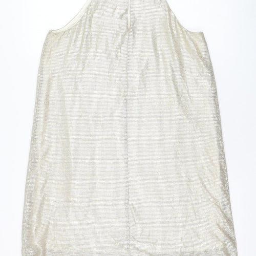 Atmosphere Womens Gold  Polyester Basic Tank Size 10 Round Neck