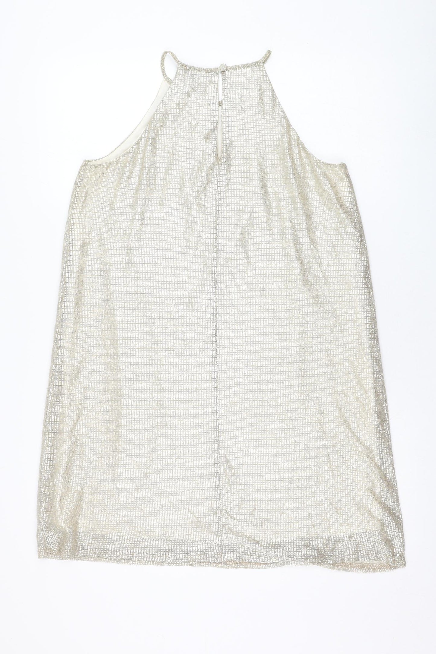 Atmosphere Womens Gold  Polyester Basic Tank Size 10 Round Neck