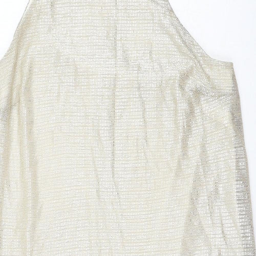 Atmosphere Womens Gold  Polyester Basic Tank Size 10 Round Neck