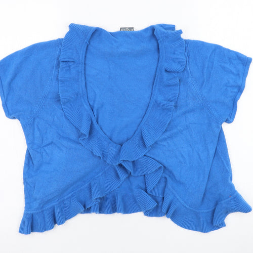 Editions Womens Blue V-Neck  Acrylic Cardigan Jumper Size 12