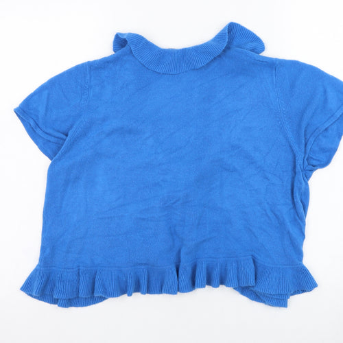 Editions Womens Blue V-Neck  Acrylic Cardigan Jumper Size 12