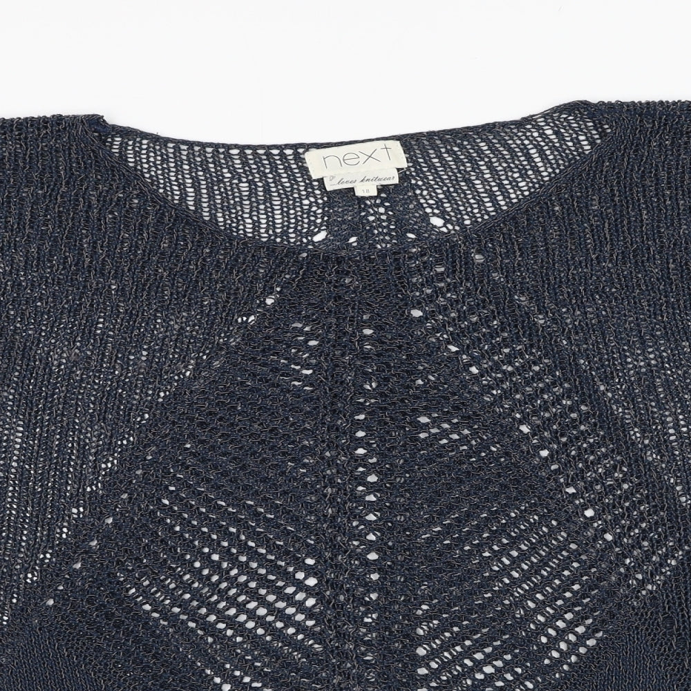 NEXT Womens Blue Round Neck  Acrylic Pullover Jumper Size 18