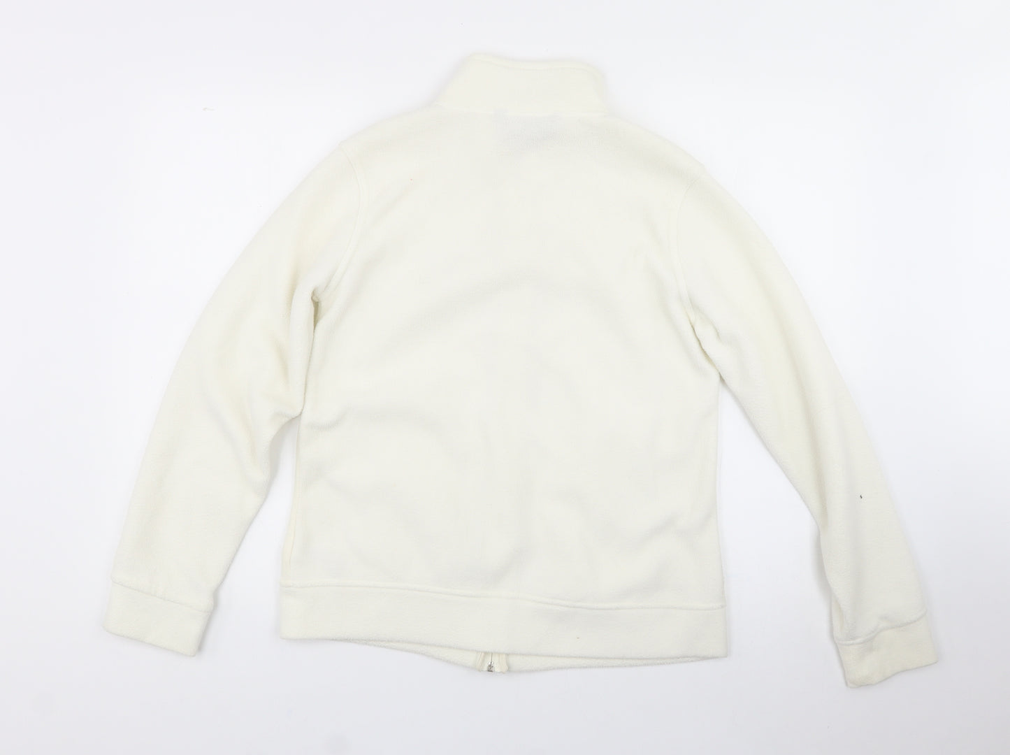 Dunnes Womens White  100% Polyester Full Zip Sweatshirt Size 12